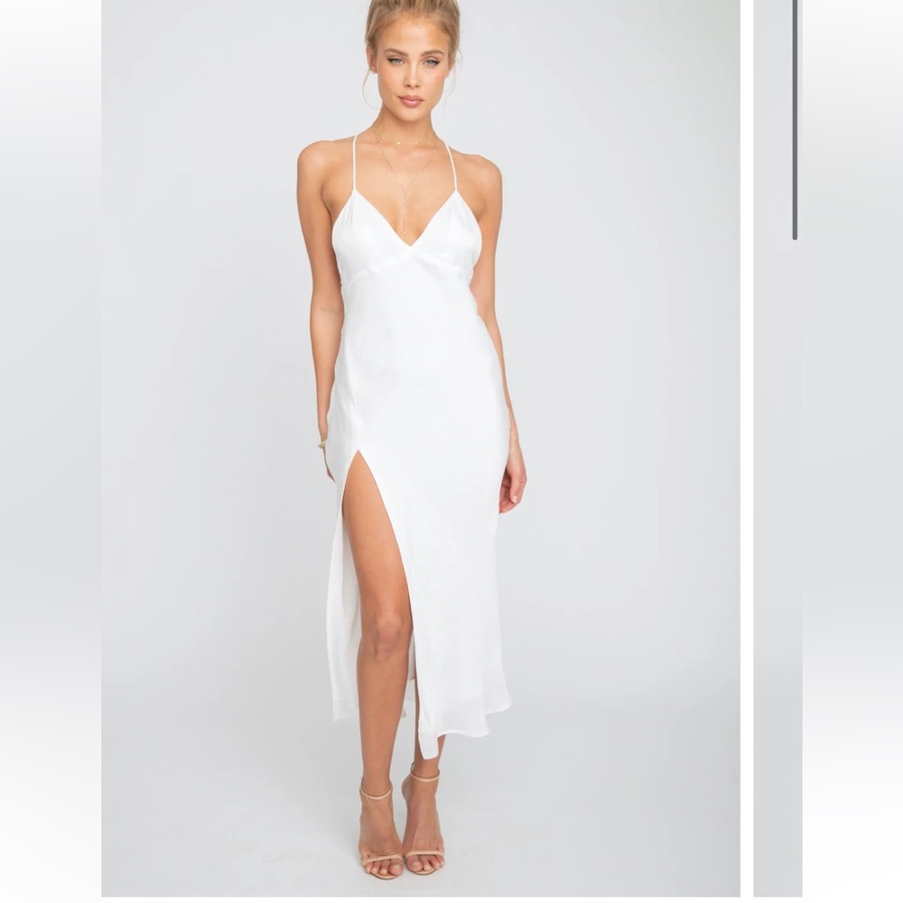 RESA Harper Midi Slip Dress - Ivory Size Med